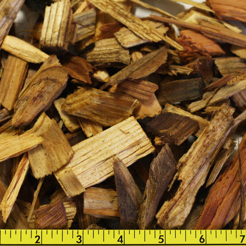 Redwood wood chips, 2 to 4 inch particles, suitable for pneumatic application